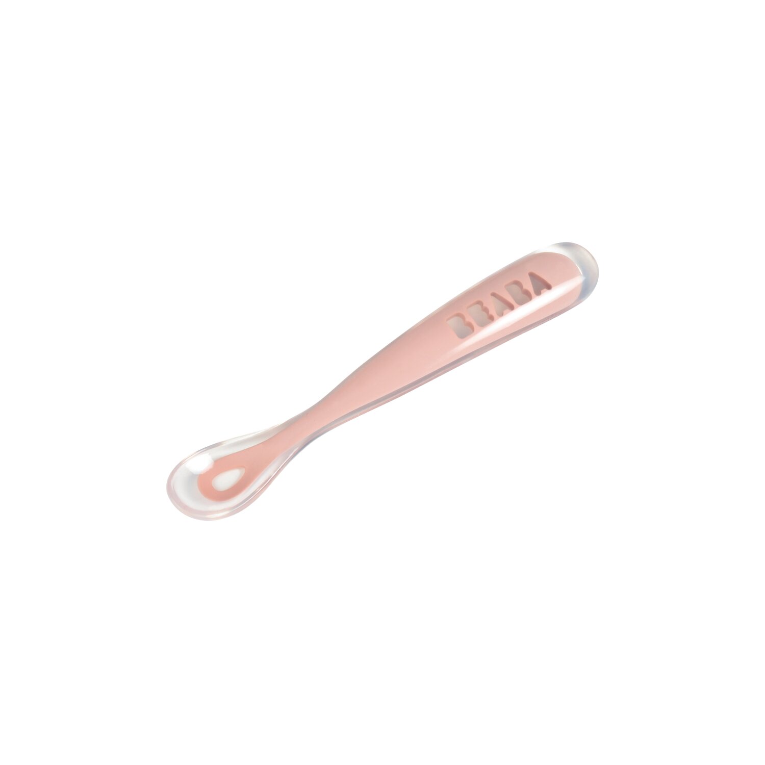 Cuillère 1er âge silicone old pink Béaba