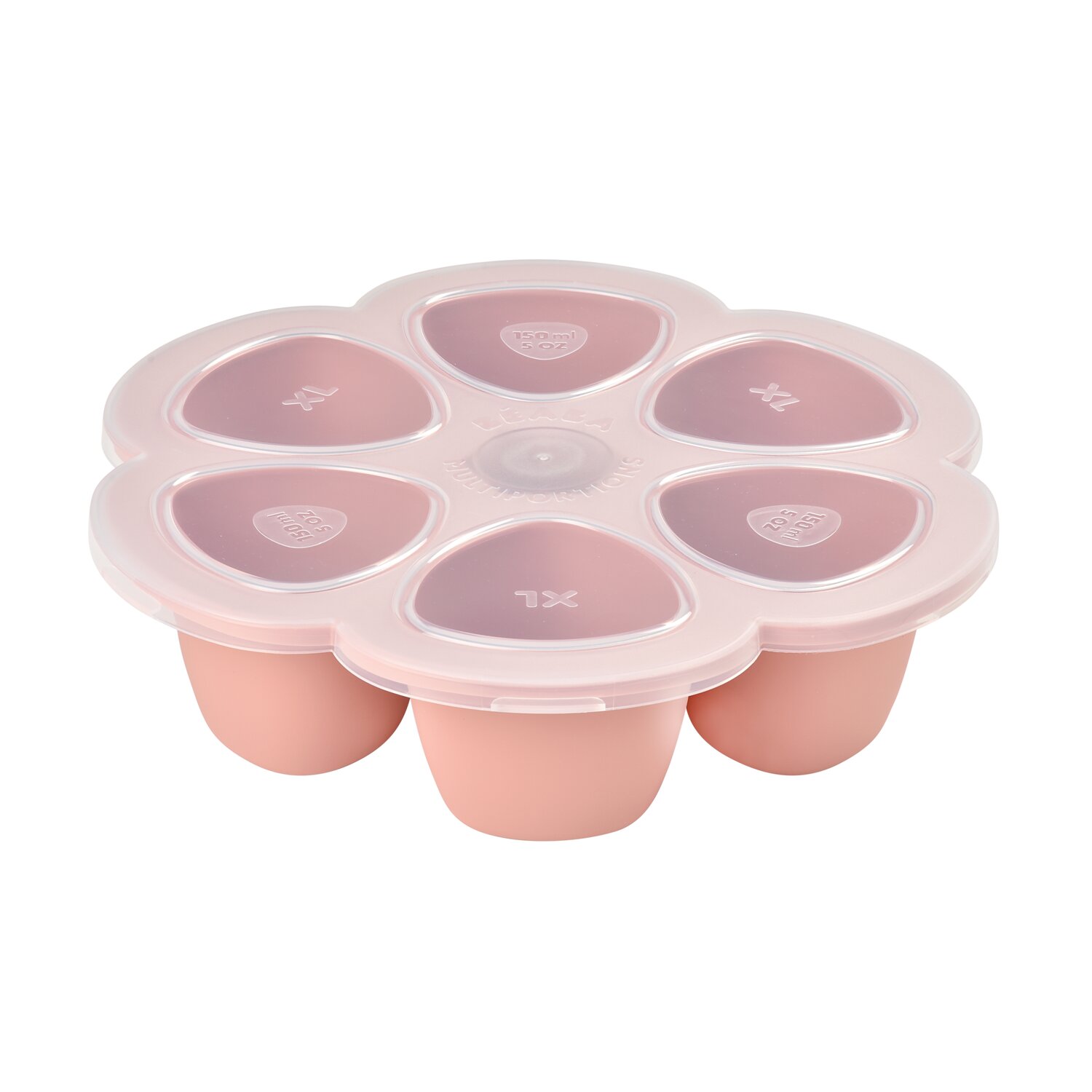 Beaba - Moule multiportionssilicone 6X150ml Vieux Rose