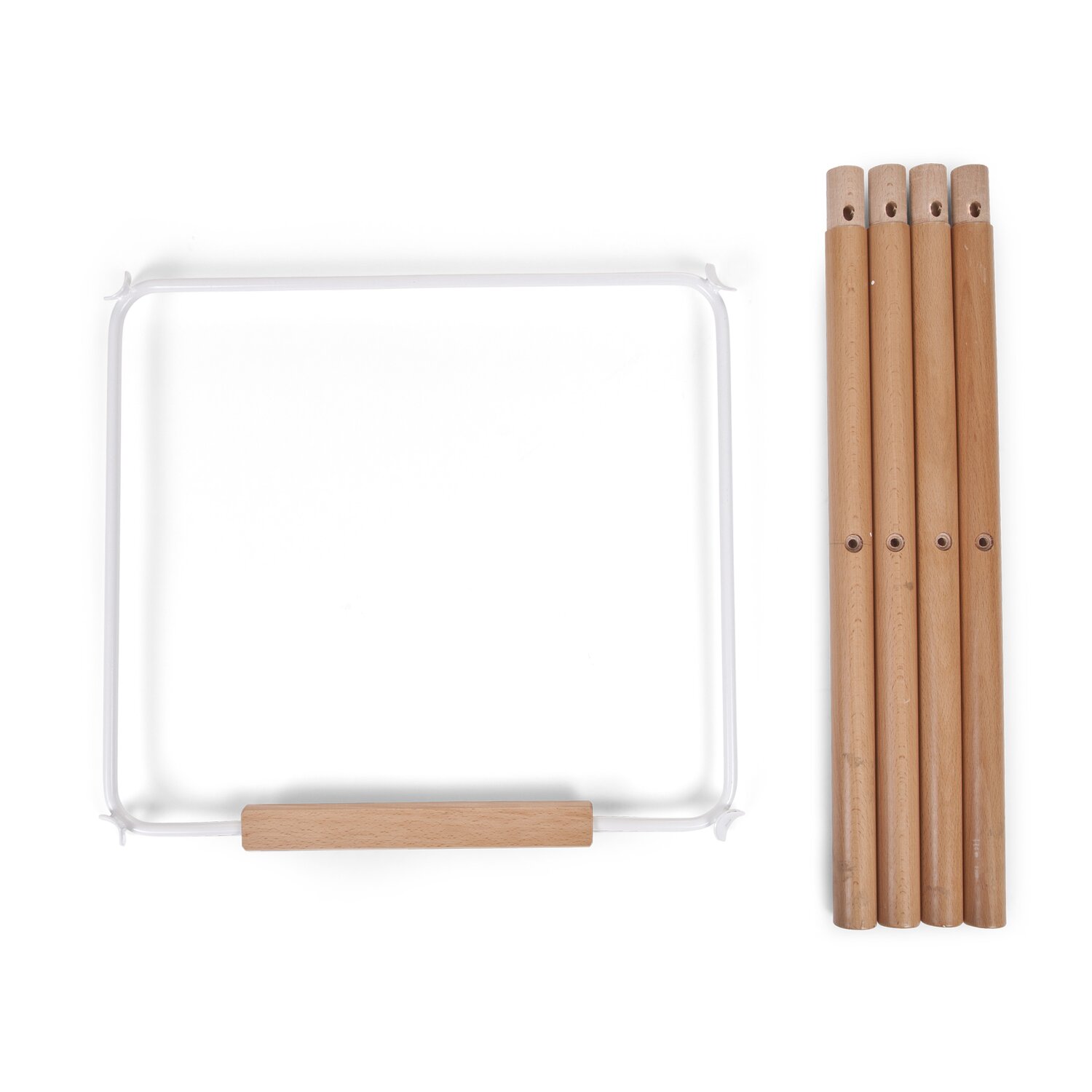 Evolu Extra Set Lange Beine + Fußstütze - Holz - Natur Weiss