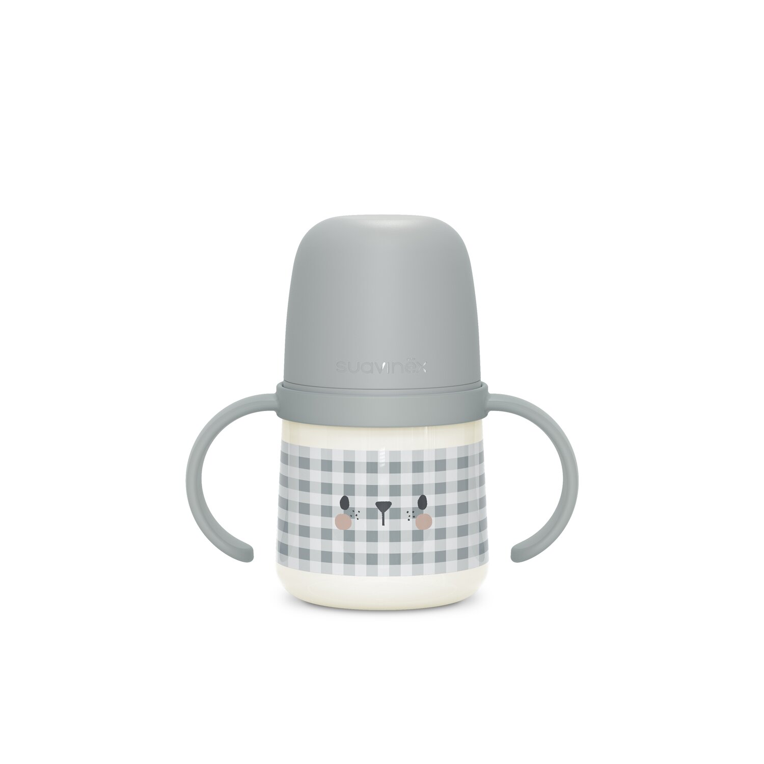 Phosphoreszierende Babyflasche mit Henkeln und Schnabel aus Silikon Night&Day +6m. Bear