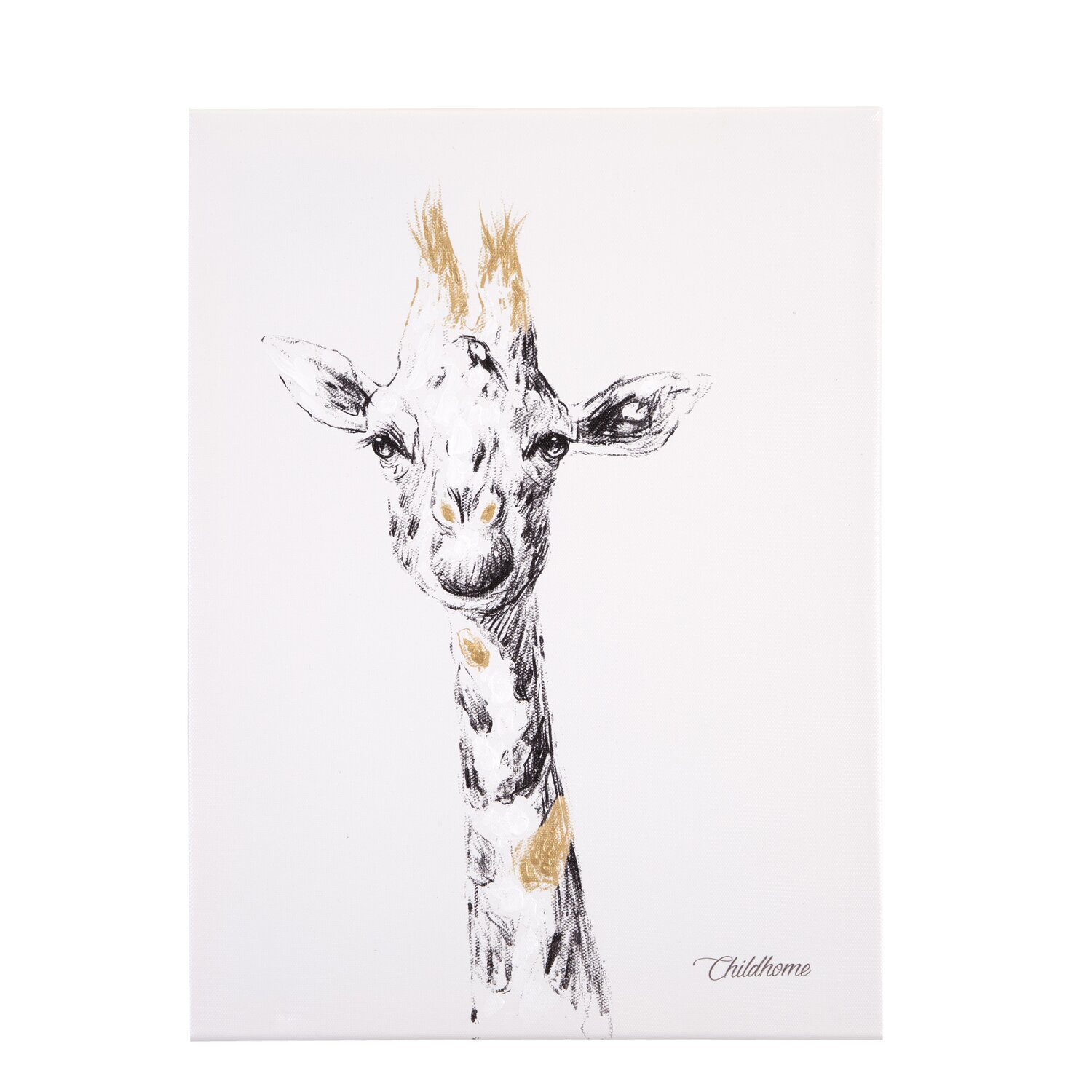 Ölgemälde - Giraffe + Gold - 30x40 Cm