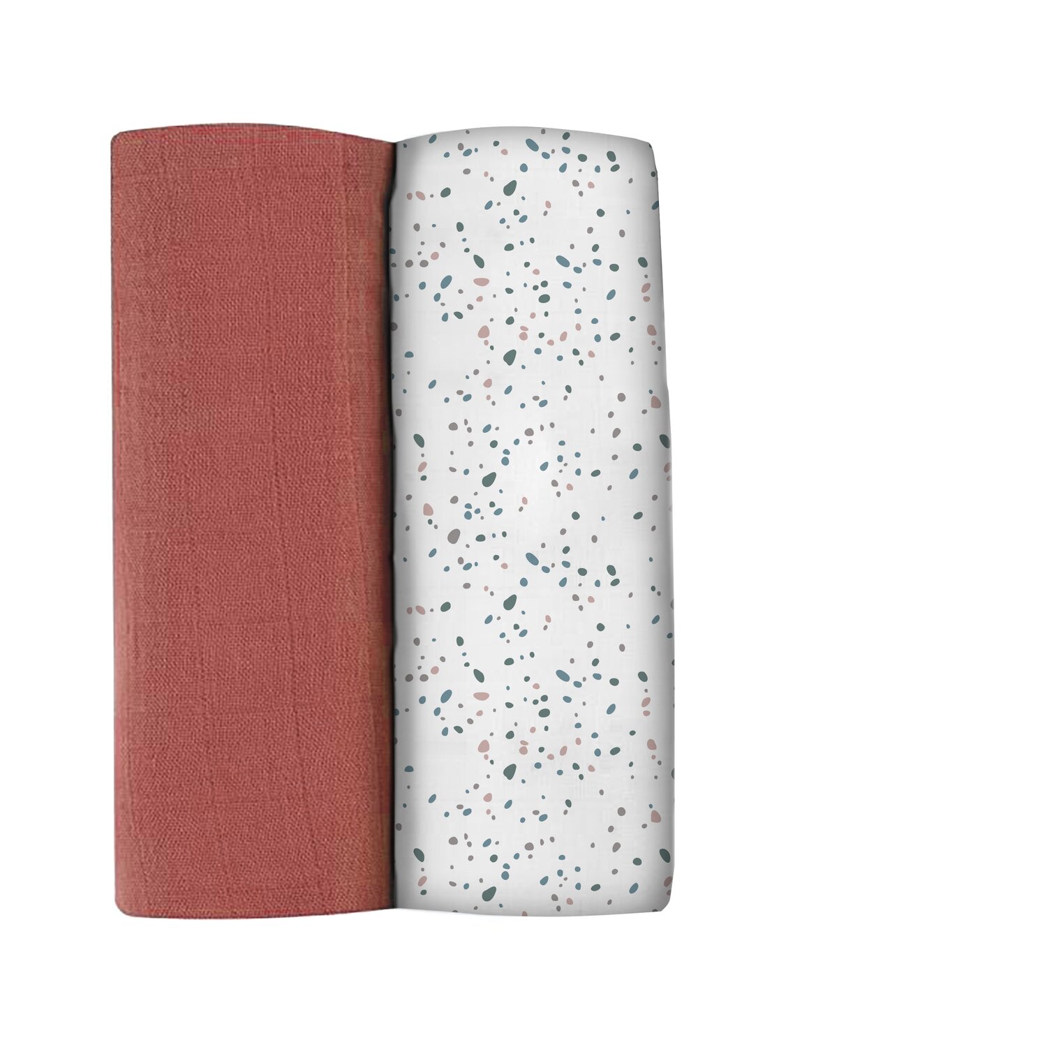 Lot de 2 langes XXL en coton hot sauce/terrazzo Béaba