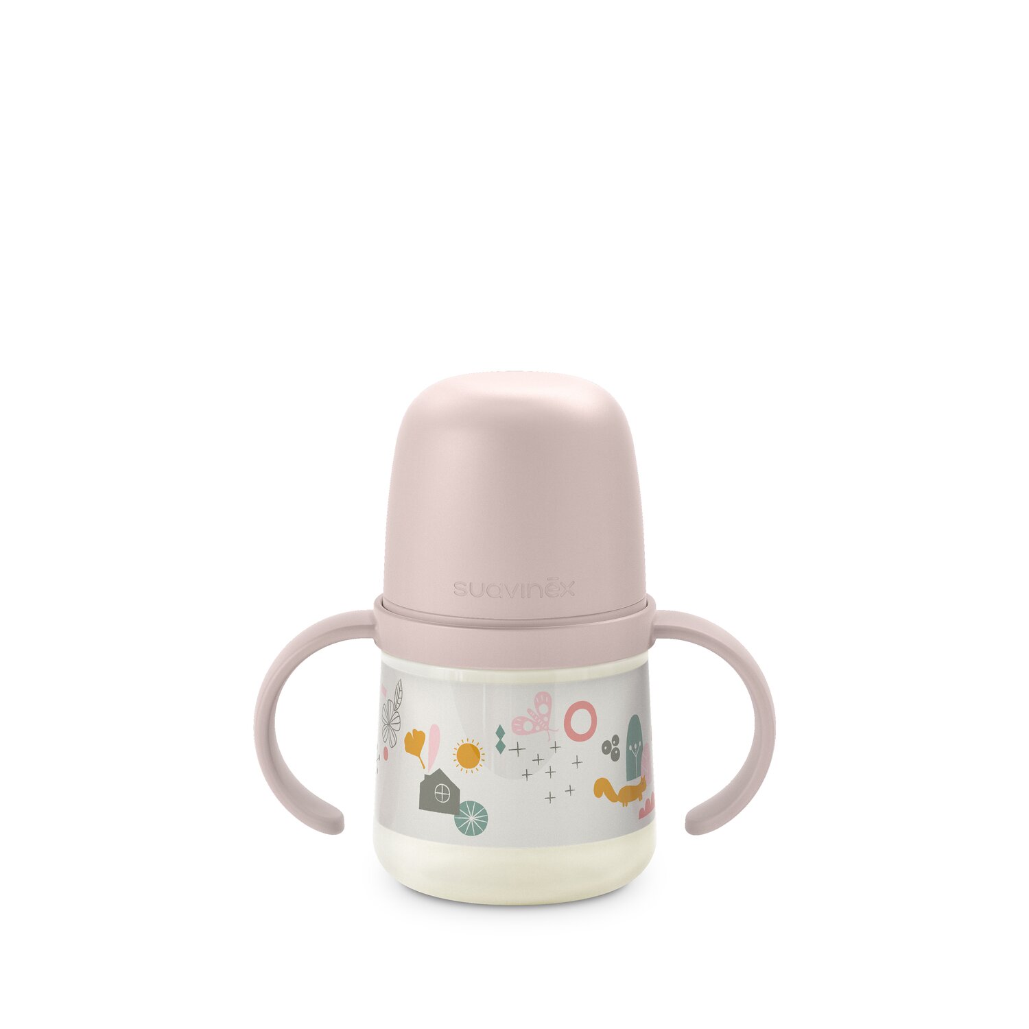 Babyflasche mit Henkeln und Silikonschnabel A Walk In The Park +6m. Pink