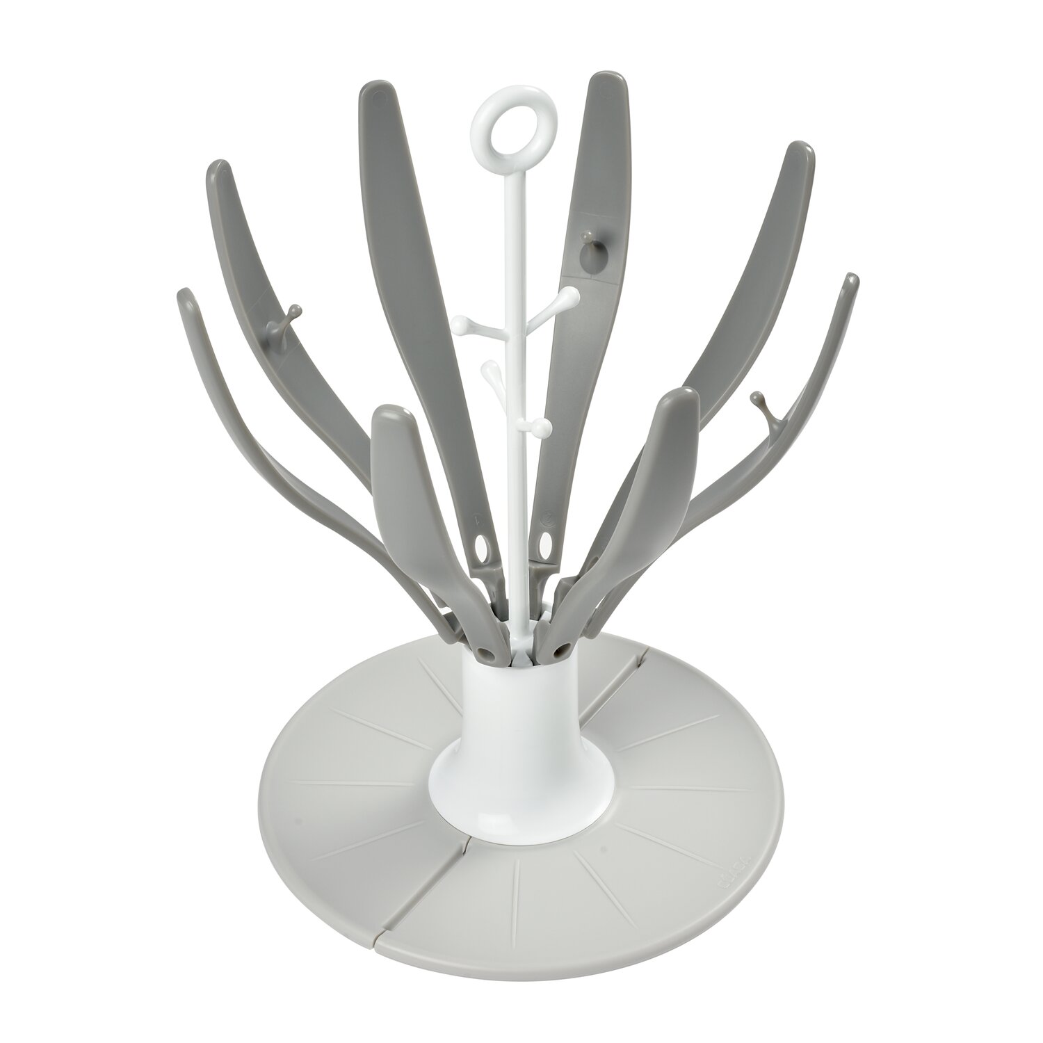Zusammenklappbares Flaschenabtropfgestell Flower grey