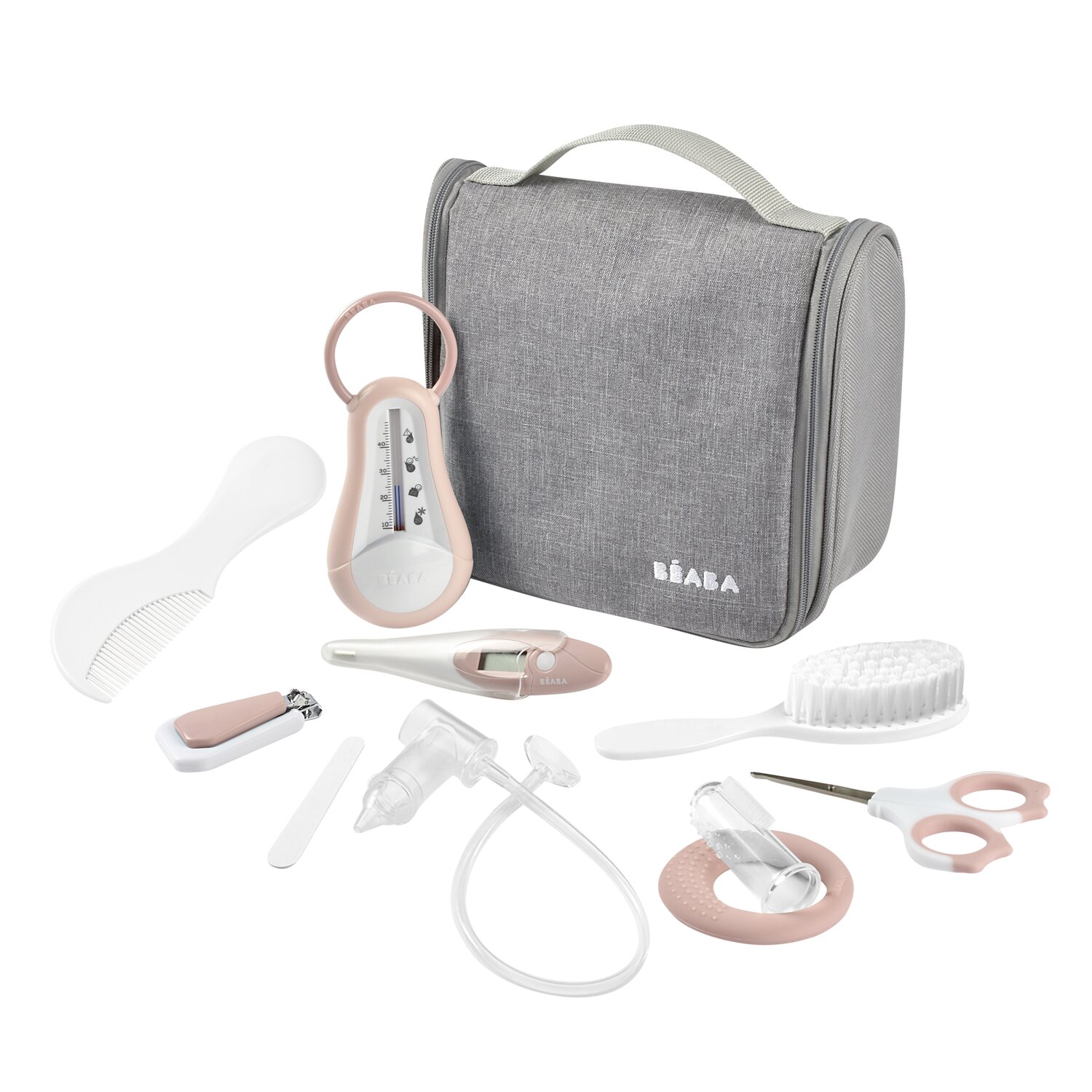 Kulturtasche mit 10 Accessoires - Old Pink