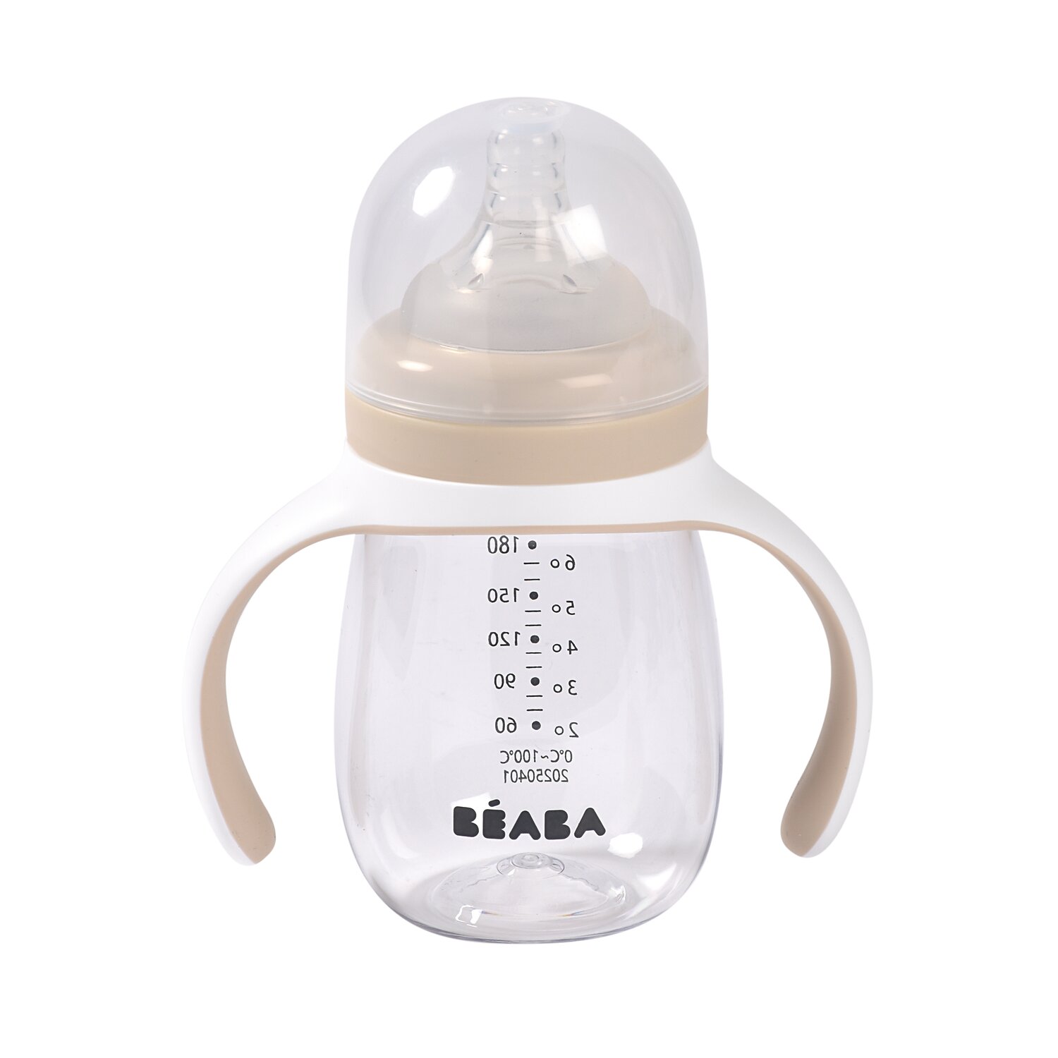 2 in 1 Trainingsflasche 210ml - Lehmfarbe