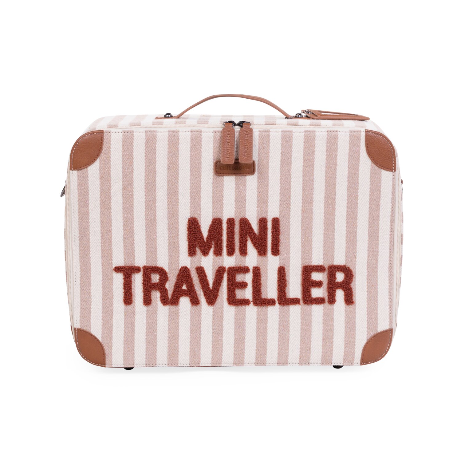 Mini Traveller Kids Kinderkoffer - Streifen - Nude/Terraco