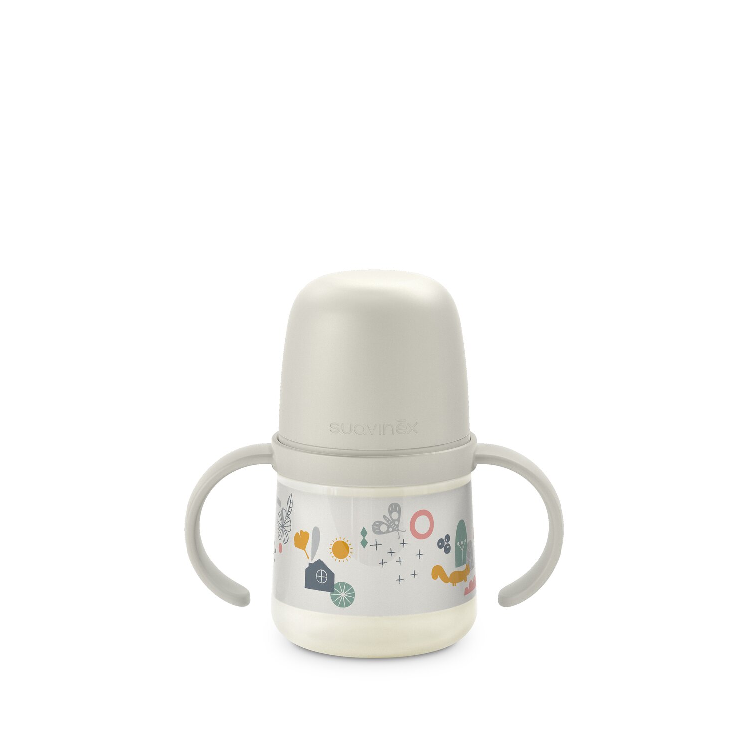 Babyflasche mit Henkeln und Silikonschnabel A Walk In The Park +6m. Grey