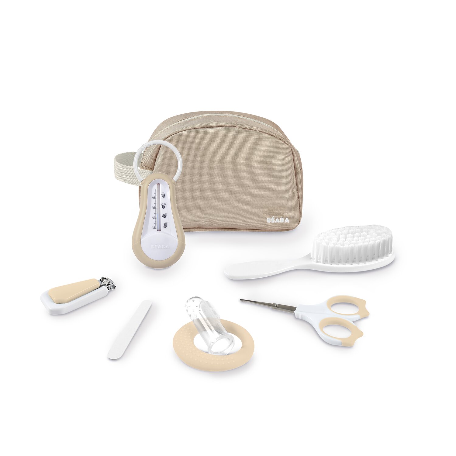 Kulturtasche mit 7 Accessoires - Tonerde