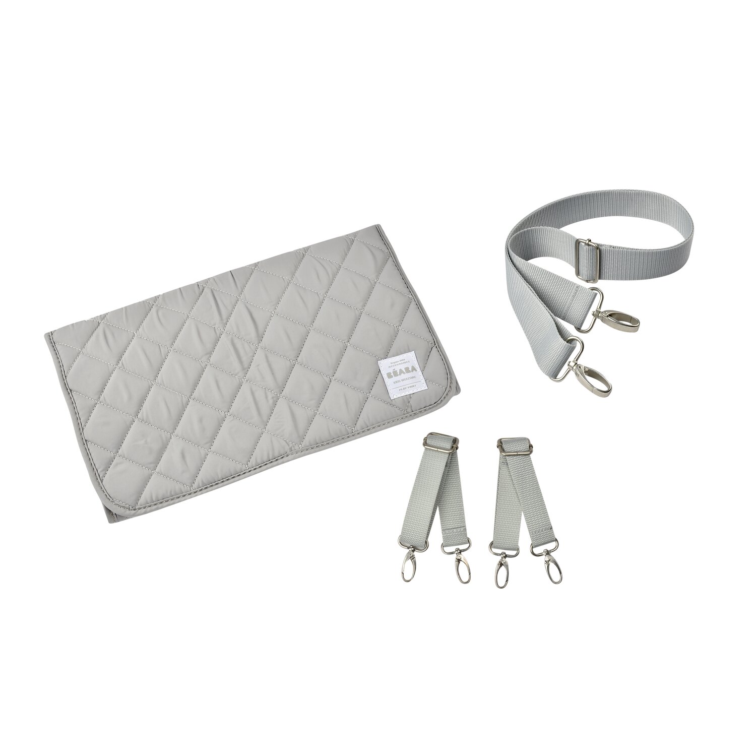 Kit accessoires - Sac light grey : Matelas amovible, attaches poussette, bandoulière amovible Béaba