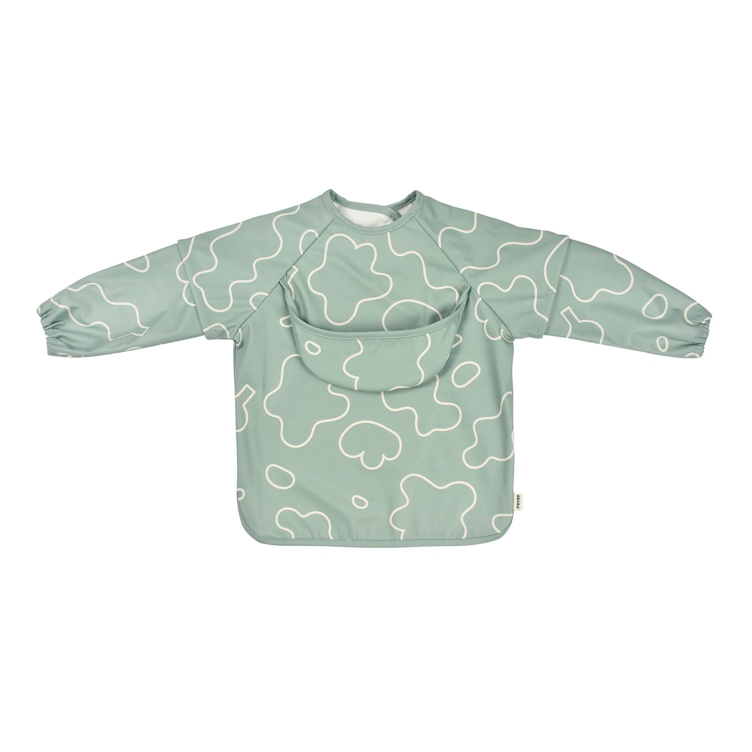 Mitwachsende Lätzchen mit Ärmeln 2 in 1 Sage green