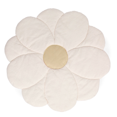 Krabbeldecke 110cm Blume offwhite
