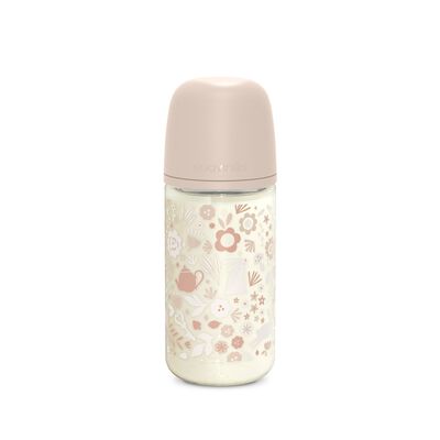240ml glass feeding bottle with SX Pro M Wonderland teat