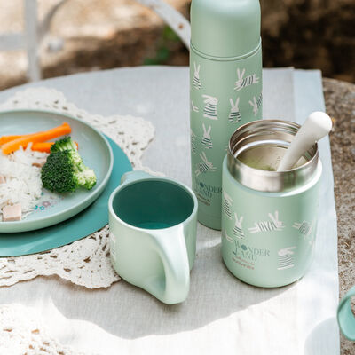Pot isotherme 400ml Wonderland - Lapin vert 