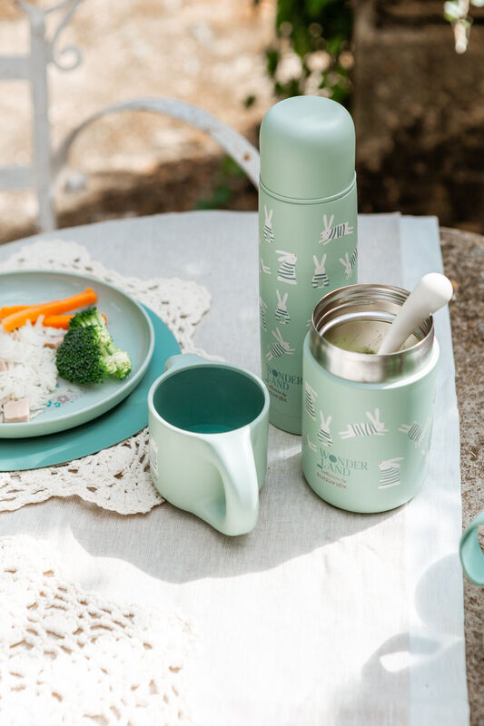 Wonderland 400ml thermos flask - Bunny Green