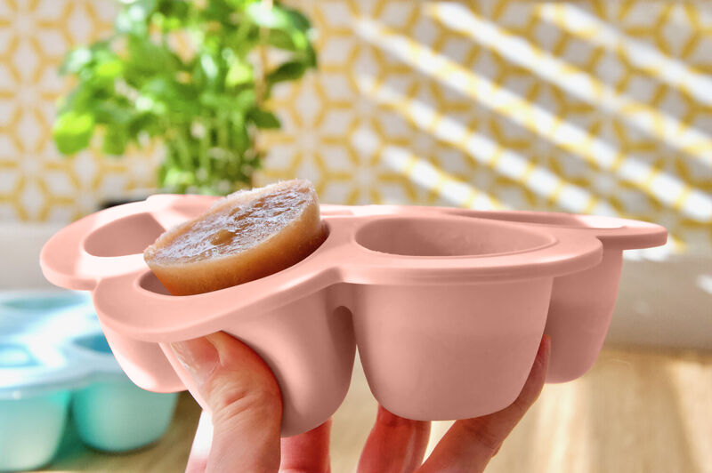 Multiportions Silicone Babyfood Freezer Tray, baby freezer portions 6 X 150ml - Vintage Pink
