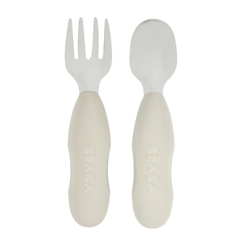 Lot 2 pré-couverts d'apprentissage Inox Gris velours
