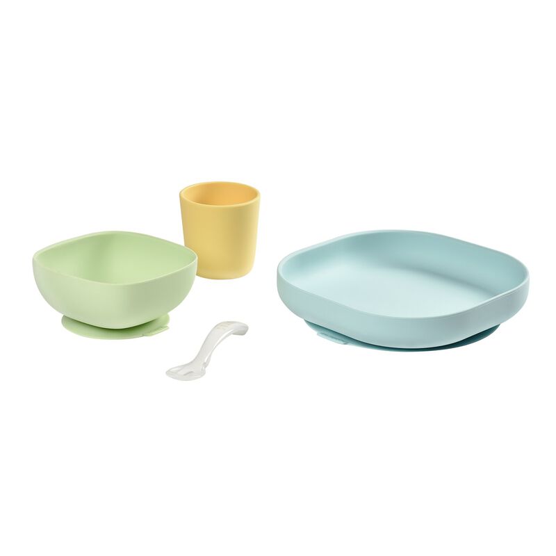 4-Piece Silicone Dinner Set yellow