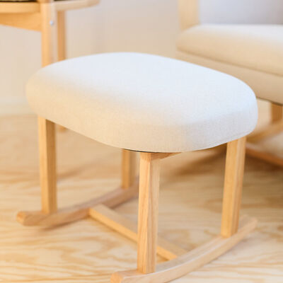 Repose-pieds &agrave; bascule - Lin - Beige 