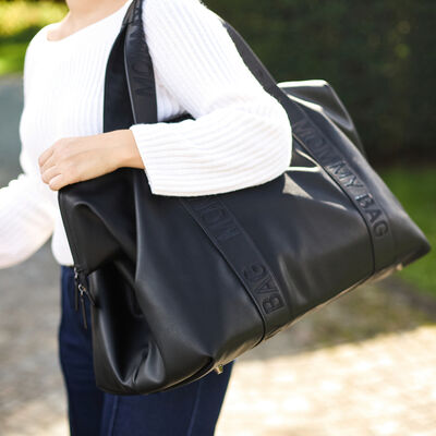Mommy Bag &reg; Verzorgingstas - Signature - Vegan leer - Zwart