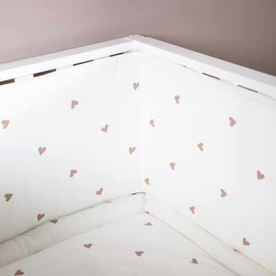Contour De Parc - 35x340 Cm - Jersey + Mousseline - Hearts