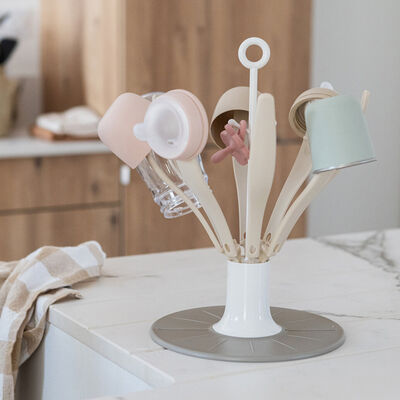 Abtropfst&auml;nder Flower, faltbar - Lehmfarbe 