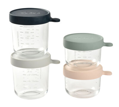 Glass Baby Food Storage Containers Set of 4 – Eucalyptus