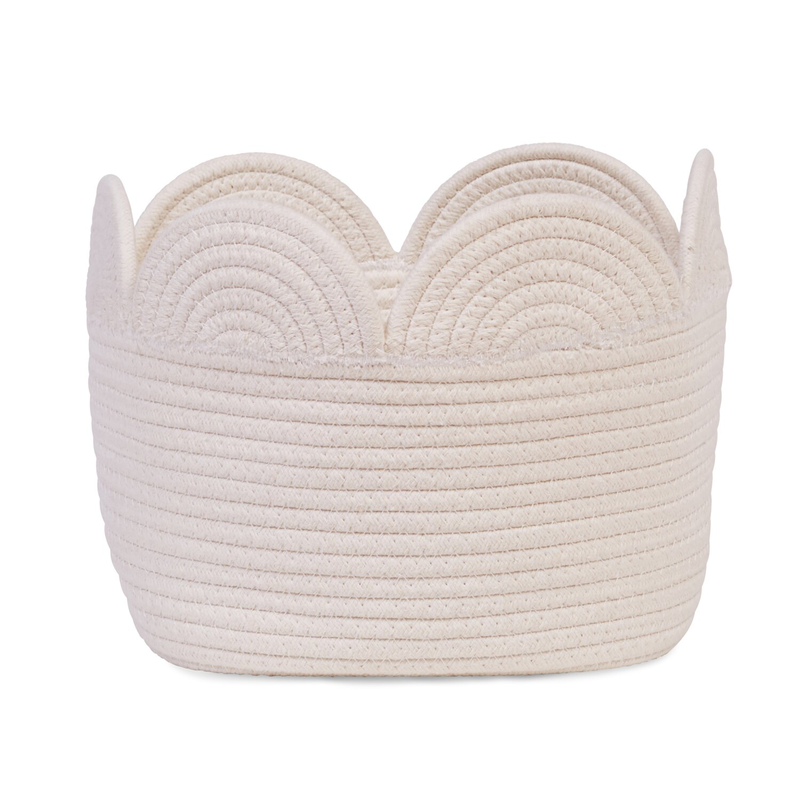 Basket 30x20x15cm Flower off white 