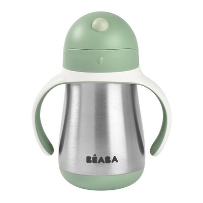 Tasse paille inox 250 ml sage green