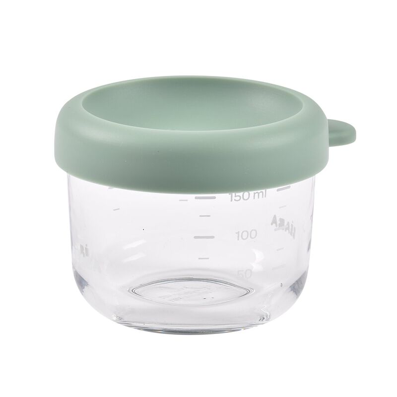 Glass Jar portion container with lid 150ml Sage Green