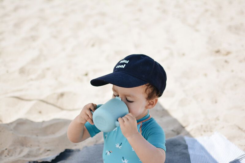 Tasse d'apprentissage silicone Bleu