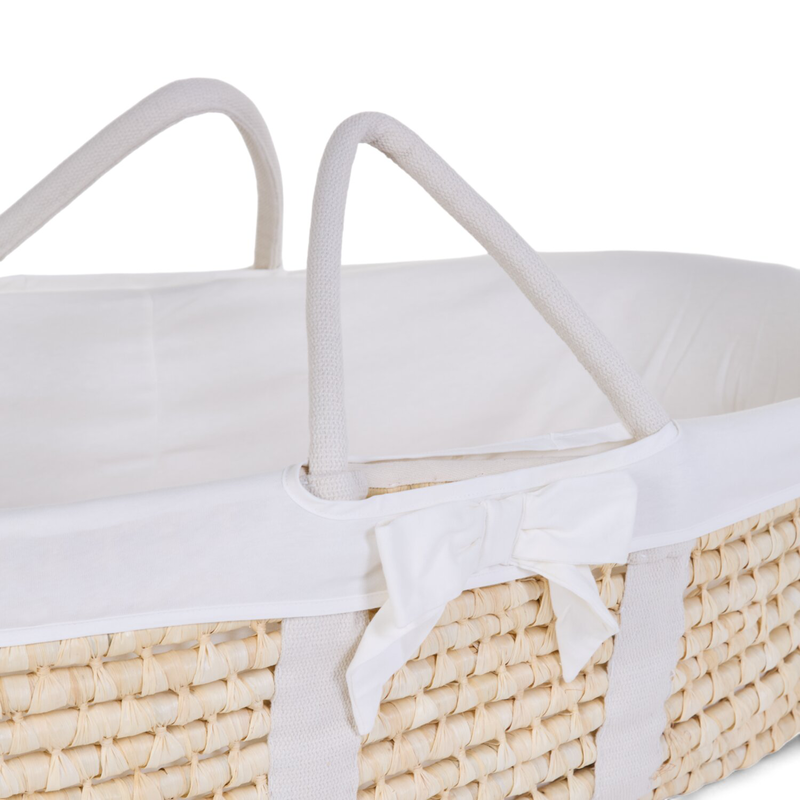 Moses Basket - Natural + Jersey Cover Off White