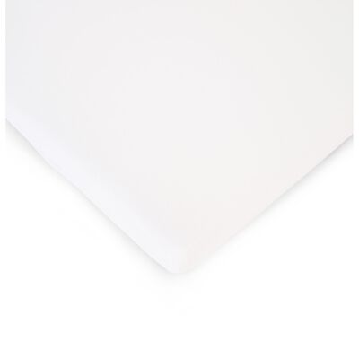 Spannbetttuch Babybett - 60x120 Cm - Bio Baumwolle - Wei&szlig;