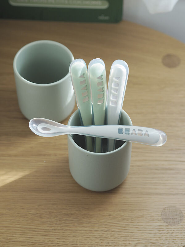 Set of 4 Easy-Grip 1st Stage Silicone Spoons velvet grey / s 3.0