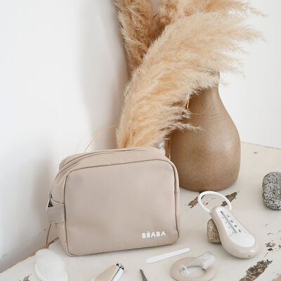 Kulturtasche mit 7 Accessoires - Tonerde