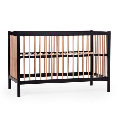 Lettino evolutivo con sbarre removibili legno/nero 60x120 0-2 anni