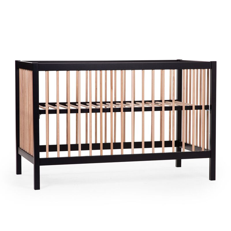 COT 97 - Lit de bébé - 120x60Cm – Noir Naturel