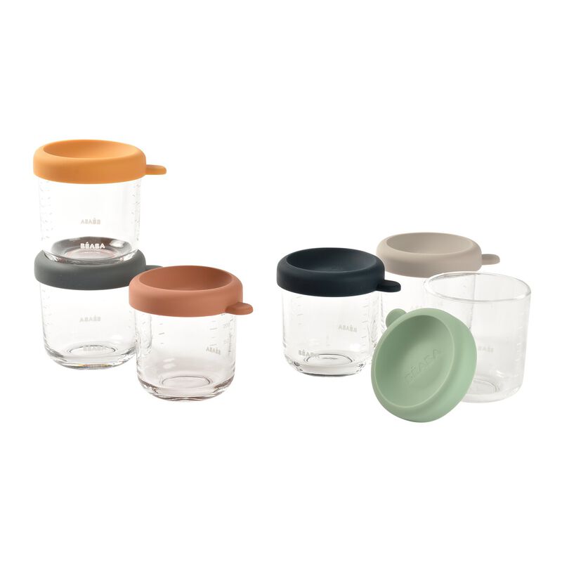 Set of 6 glass baby food jars 250 ml