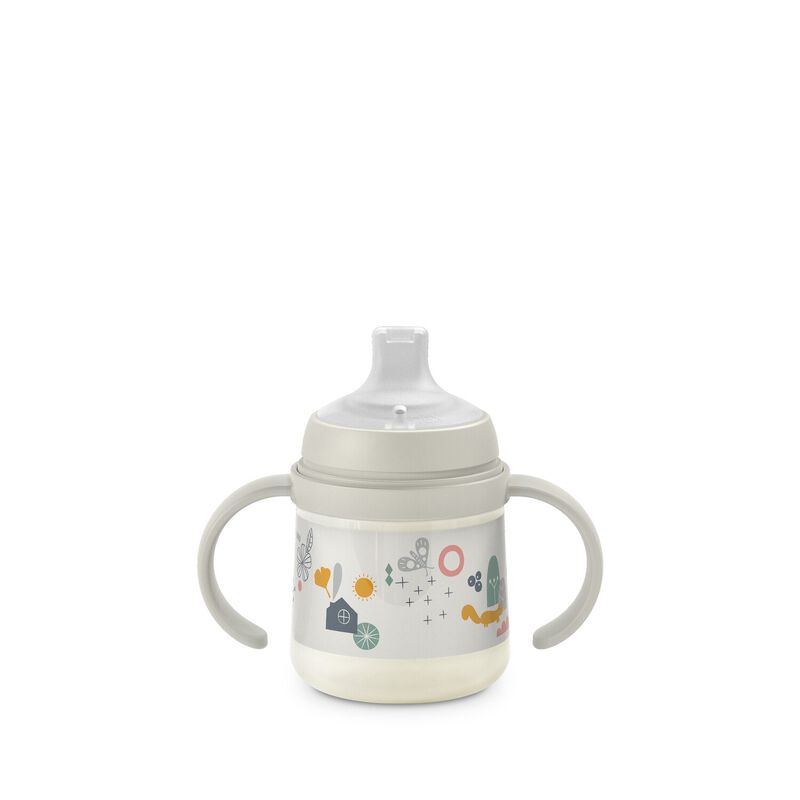 Biberon avec anses et bec silicone A Walk In The Park +6m Grey