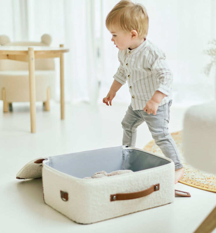 Suitcase Mini Traveller Teddy off white