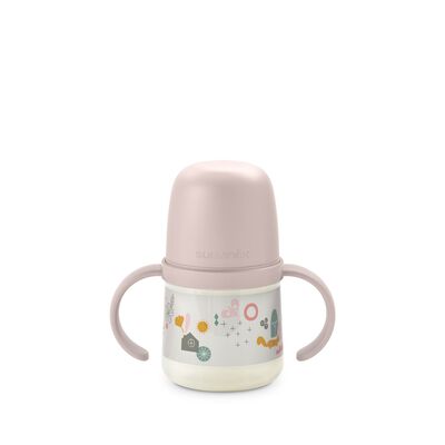 A Walk In The Park bottle with handles and silicone spout +6m Pink