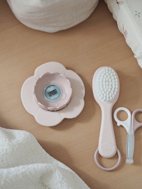 Thermom&egrave;tre de bain Lotus Vieux rose