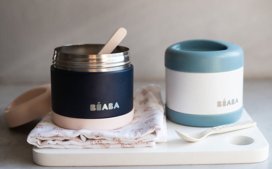 Thermo Portion Stainless Steel Isothermal Portion Container500 ml (Light pink/Night blue)