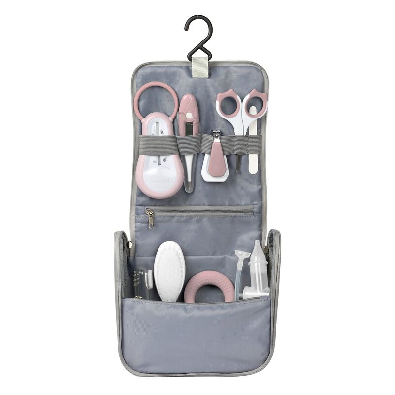 Baby Grooming Set (9 accessories) + Hanging Toiletry Pouch - Pink