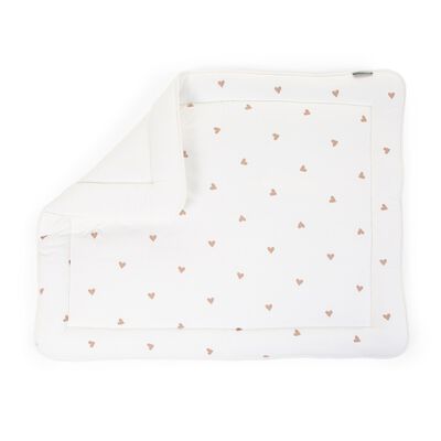 Tapis De Parc - 75x95 Cm - Jersey + Mousseline - Hearts