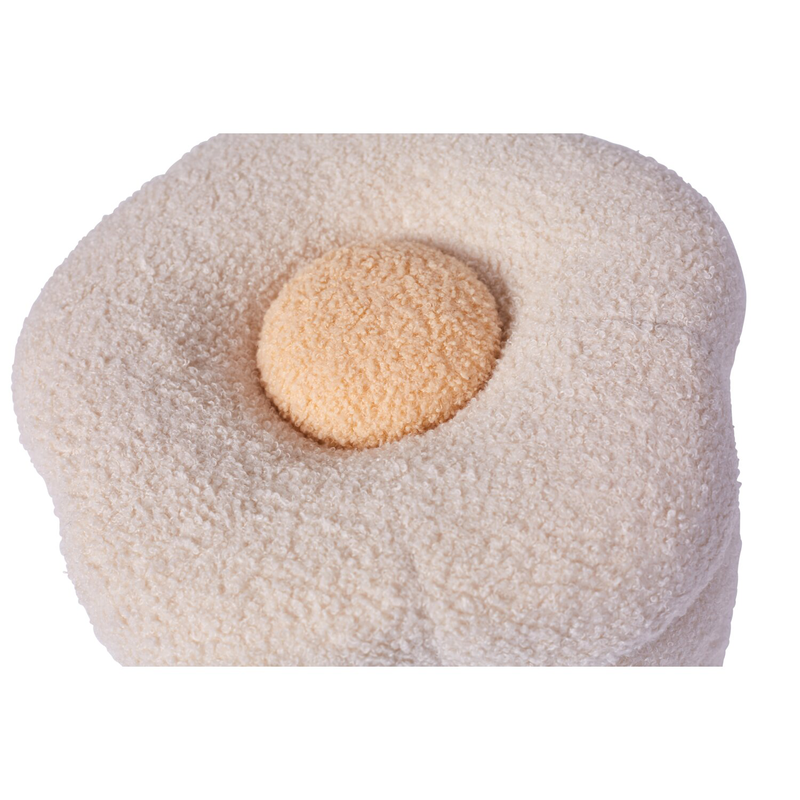 Pouf + Scatola Giochi Fiore bianco sporco