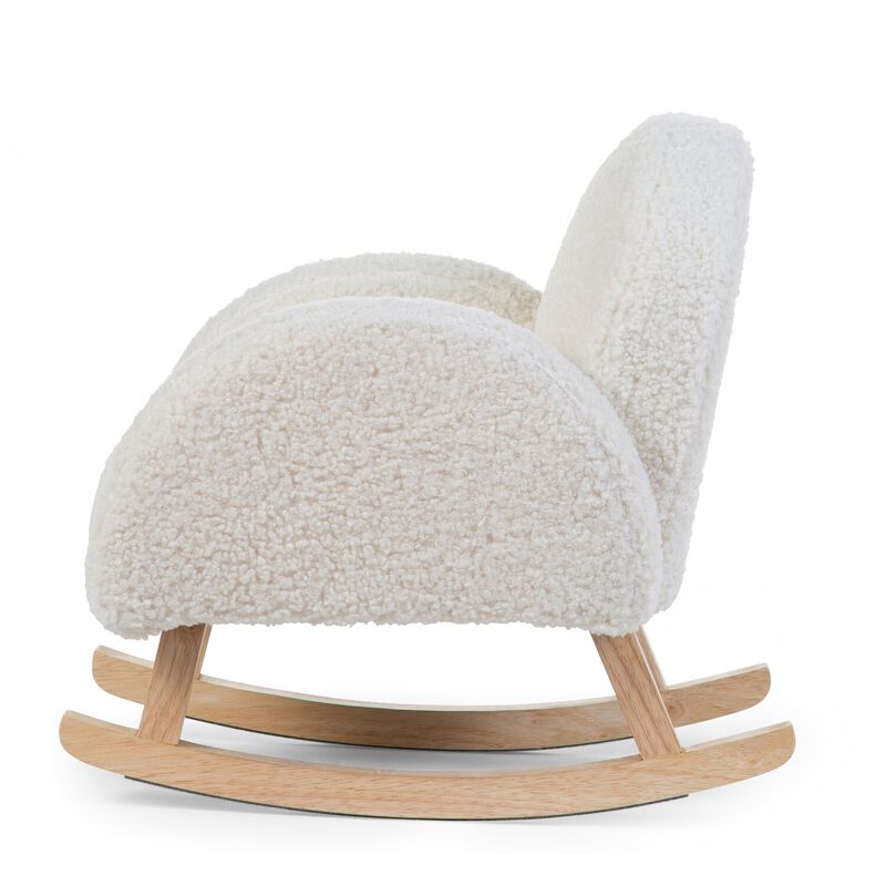 Kids Rocking Chair Teddy Off White