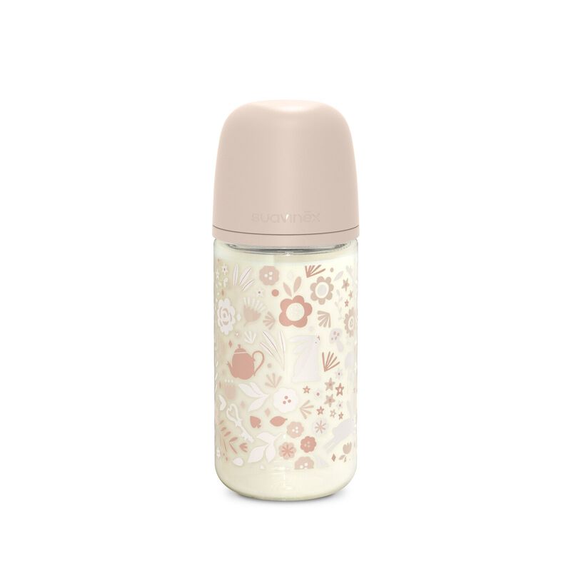 240ml glass feeding bottle with SX Pro M Wonderland teat