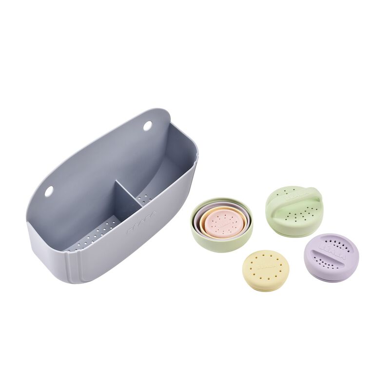 Coffret de bain avec panier et jouets de bain silicone (Béaba) - Image 4