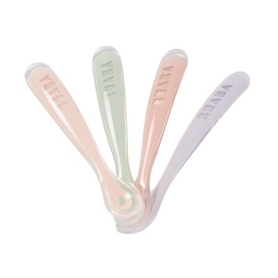 Lot de 4 cuill&egrave;res 1er &acirc;ge silicone 
